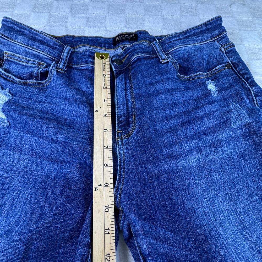 Judy Blue Women's Denim Jeans Distressed Ripped Slim Fit Ankle Length - Picture 4 of 15